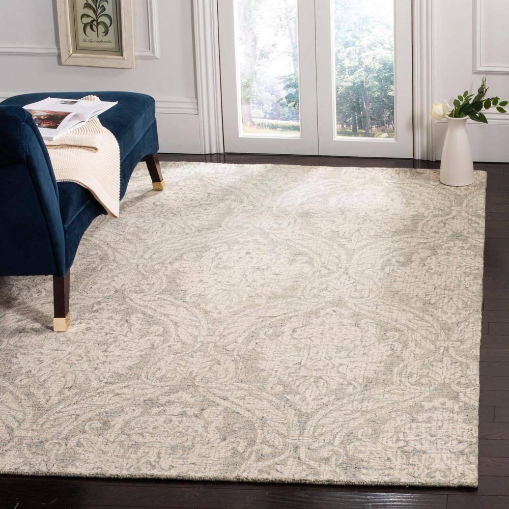 Rosemarie Abstract Handmade Tufted Wool Gray/Ivory Area Rug