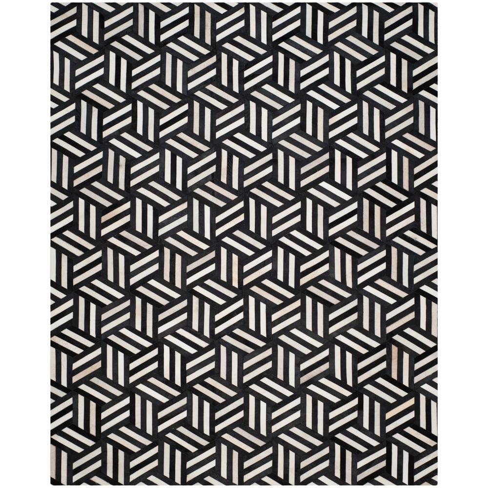 Studio Leather STL219 Hand Woven Indoor Area Rug - Ivory/Black - 8'x10' - Safavieh