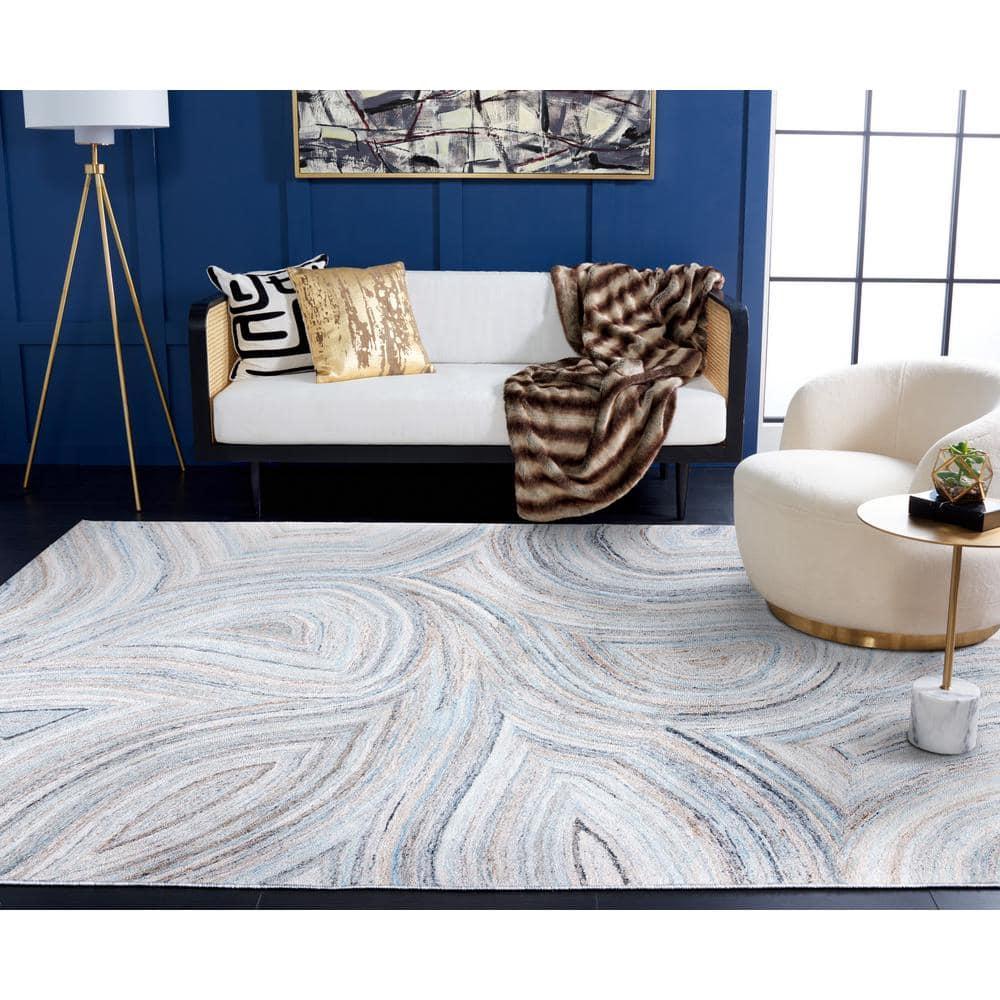 Abstract ABT147 Hand Tufted Area Rug - Beige/Blue - 8'x10' - Safavieh .