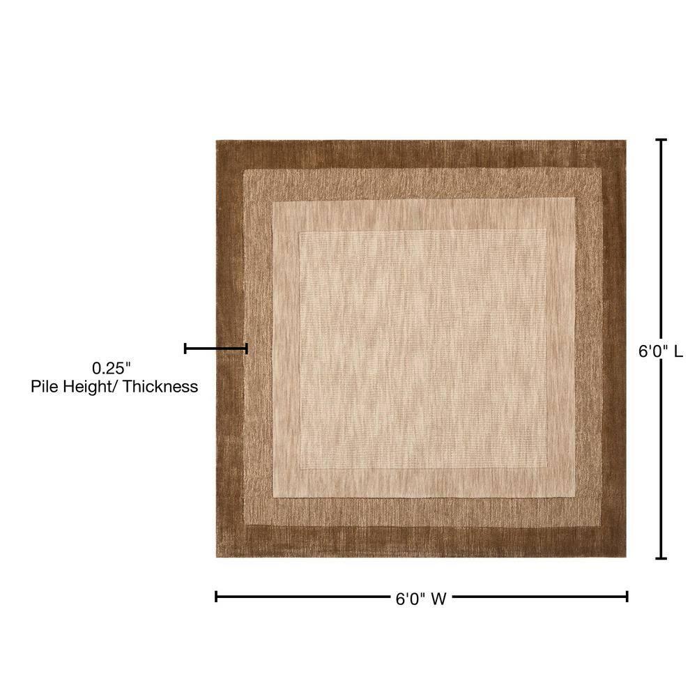 Impressions IM821 Hand Loomed Area Rug - Beige/Brown - 6'x6' - Safavieh