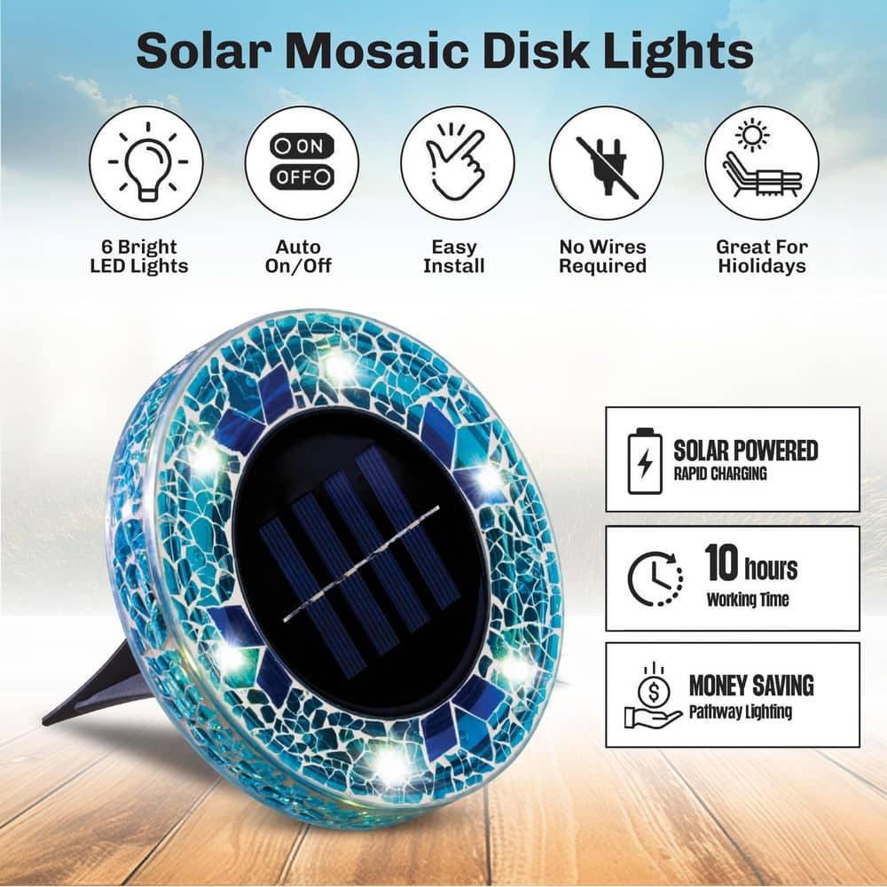 Black Low Voltage Solar Powered Integrated LED Glass Pack (Set of 4)
