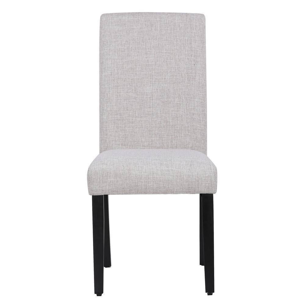 Polytrends Grandview Upholstered Linen Fabric Dining Chair (Set of 2) Light Gray Modern & Contemporary, Traditional