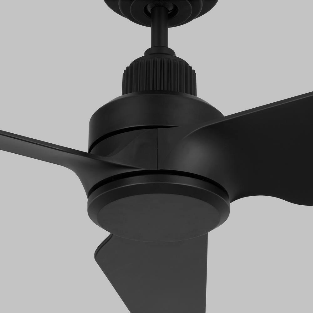 Midnight Black Smart LED Ceiling Fan with Frosted Acrylic Lens