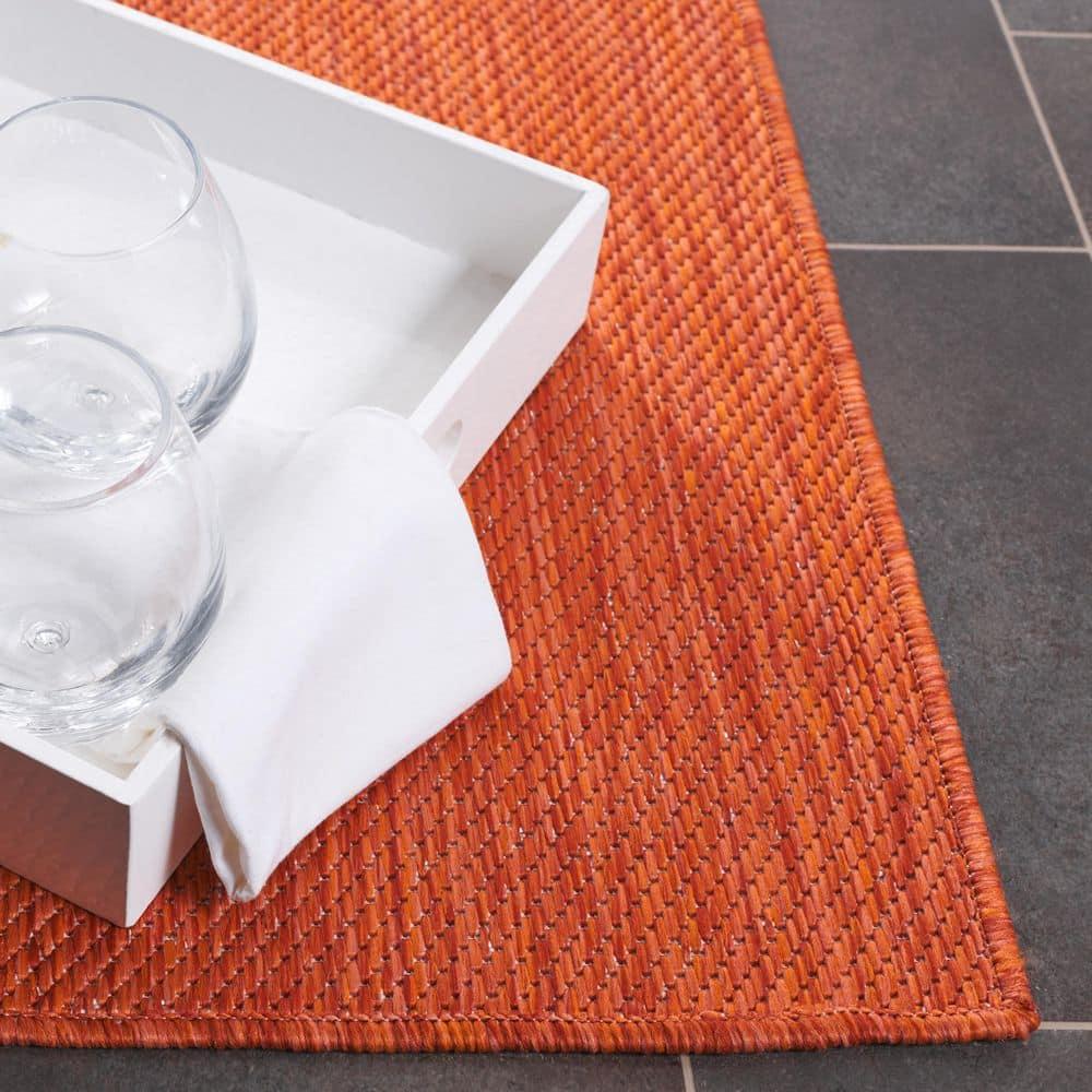 Beach House BHS274 Machine Made Loomed Area Rug - Orange - 9' X 12' - Safavieh