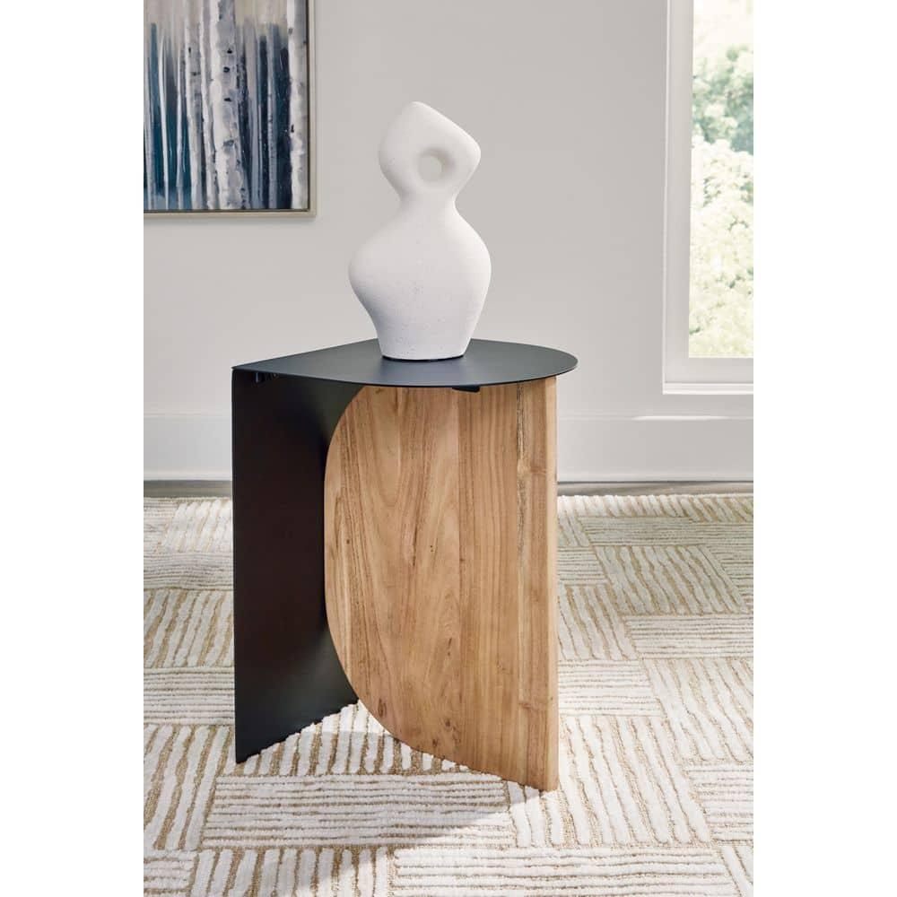 Signature Design by Ashley Ladgate Accent Table, Black & Natural Brown