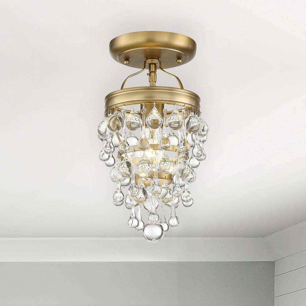 131-VG-Crystorama Lighting-Calypso - 1 Light Pendant in Traditional and Contemporary Style - 7.25 Inches Wide by 13.75 Inches High-Vibrant Gold Finish
