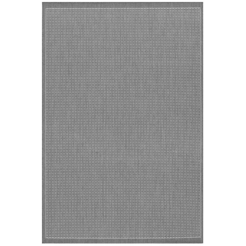 Couristan Recife Saddle Stitch Indoor /Outdoor Area Rug, Grey- White, 5'10" x 9'2"