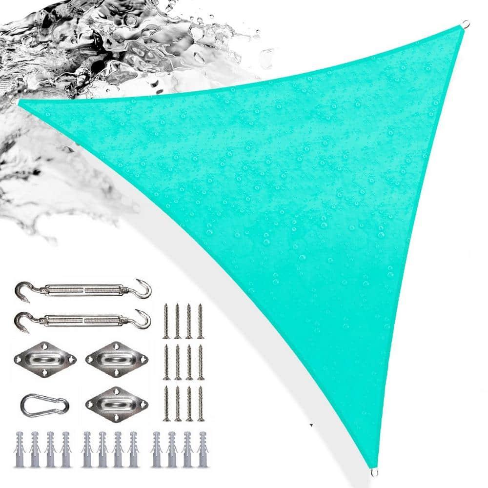 ColourTree Colourtree Triangle Waterproof Sun Shade Sail With Installation Winch Kit