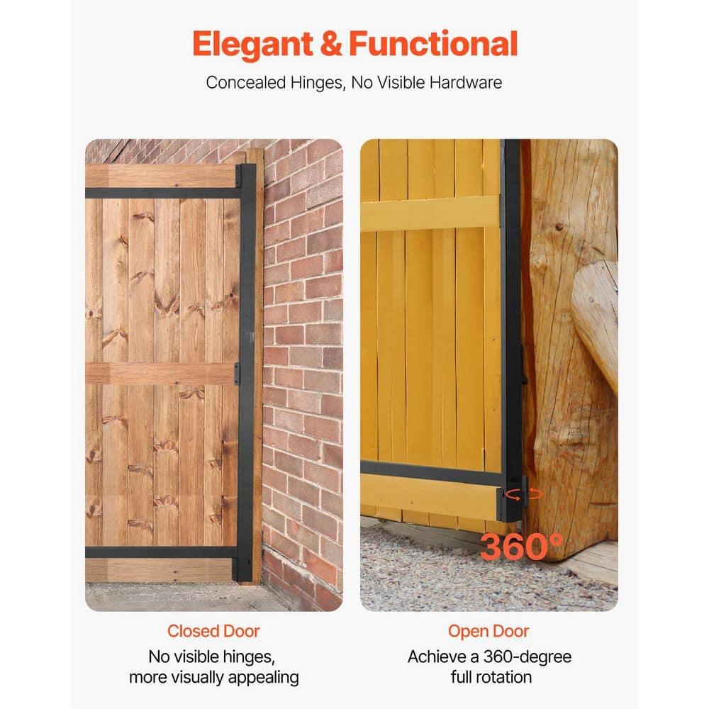 VEVOR Gate Building Kit, Fits 60 to 96 in Wide Openings, Up from 6 to 7 ft High Fence, Adjustable Gate Building Kit, Anti Sag Full Gate Frame Kit with Latch Lock, Screw, for Wooden Fence, Iron, Black