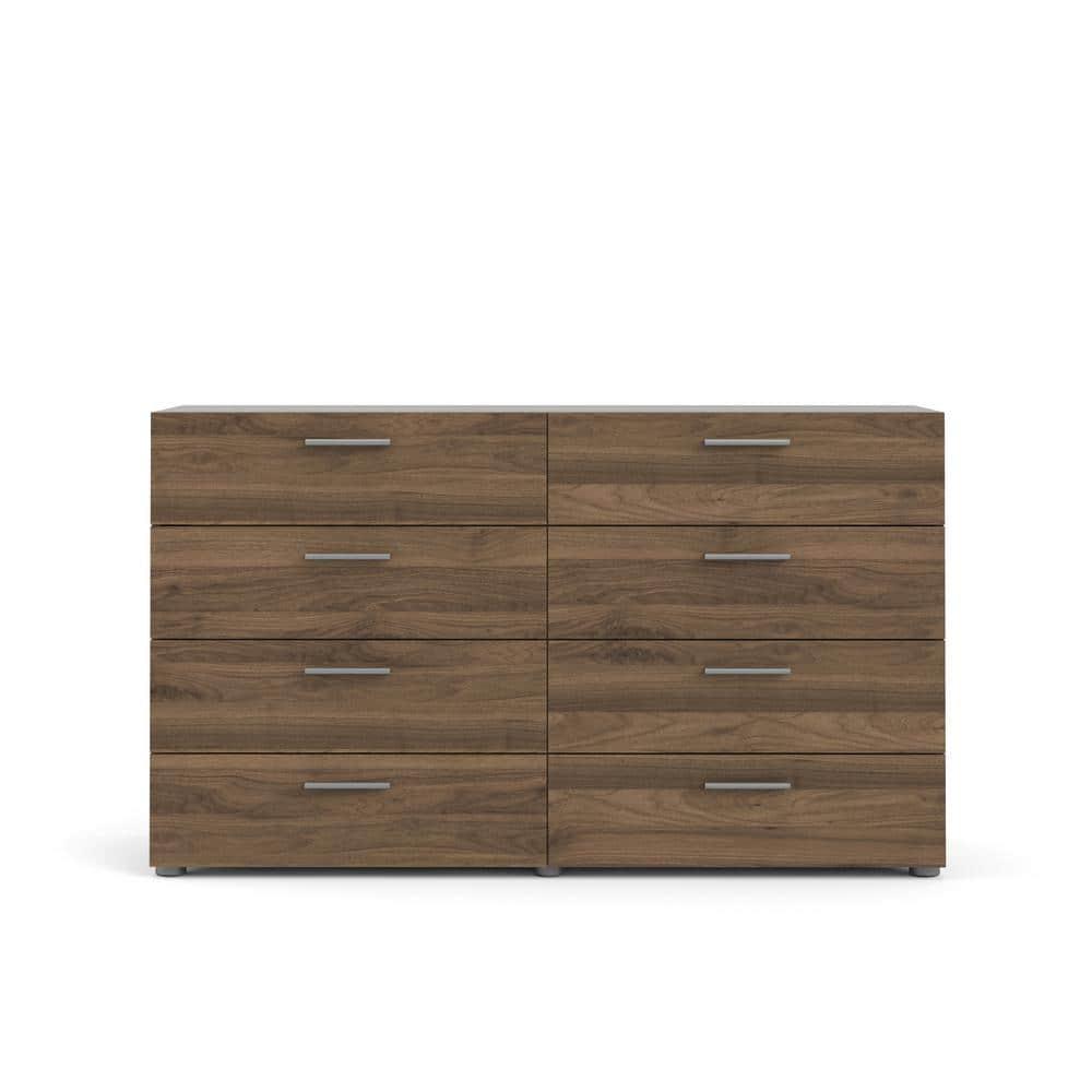Tvilum Loft 8 Drawer Double Dresser for Adults, Walnut