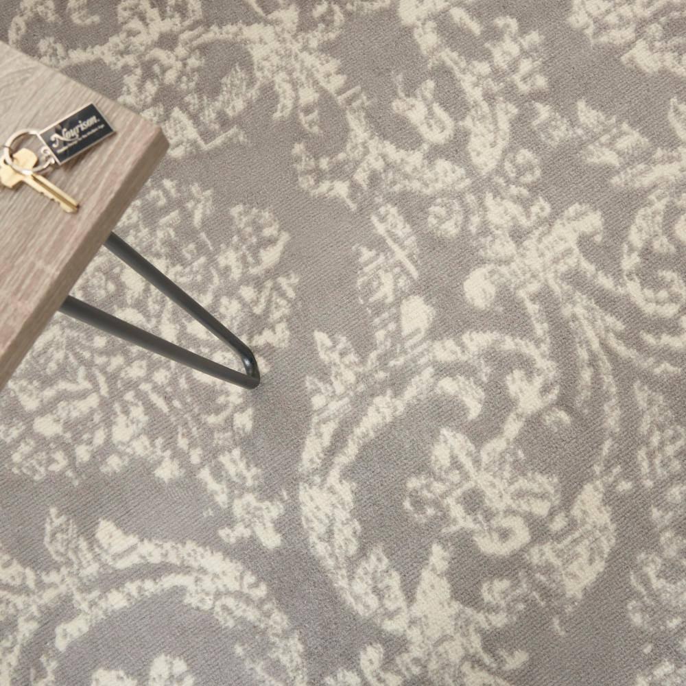 Nourison Jubilant 5'3" x 7'3" (5' x 7') Grey Area Rug Farmhouse Vintage Damask by Nourison