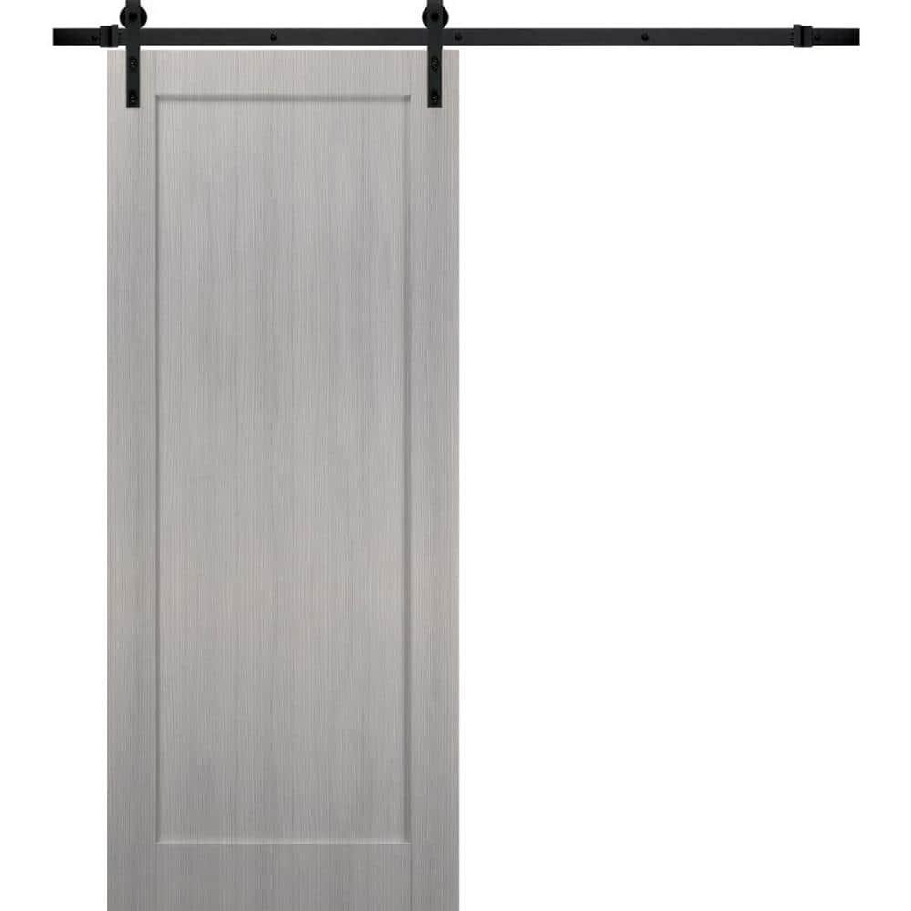 SARTODOORS Quadro Paneled Barn Door with Installation Hardware Kit