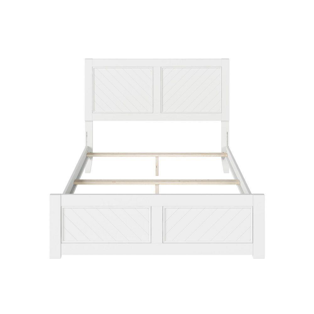 AFI Canyon White Solid Wood Foundation Bed Frame with Matching Footboard, Full