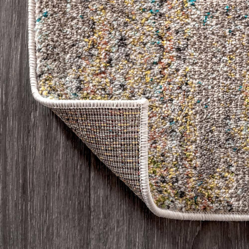 5'x8' Contemporary POP Modern Abstract Vintage Waterfall Area Rug, Blue/Brown/Orange - JONATHAN Y