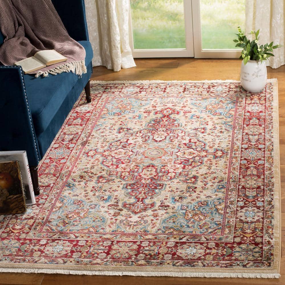 Kashan KSN305 Power Loomed Area Rug - Ivory/Red - 9'x12'6" - Safavieh