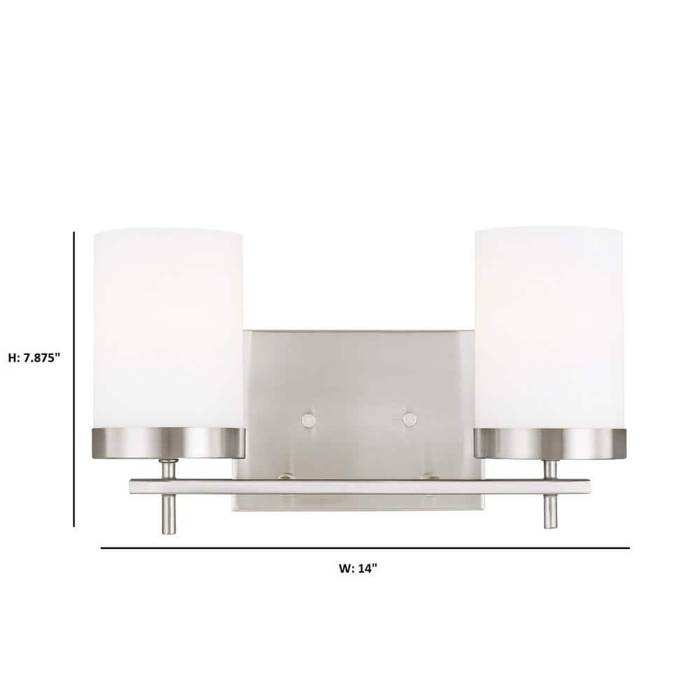 Sean Lavin Brushed Nickel Cylinder 2-Light Vanity Sconce