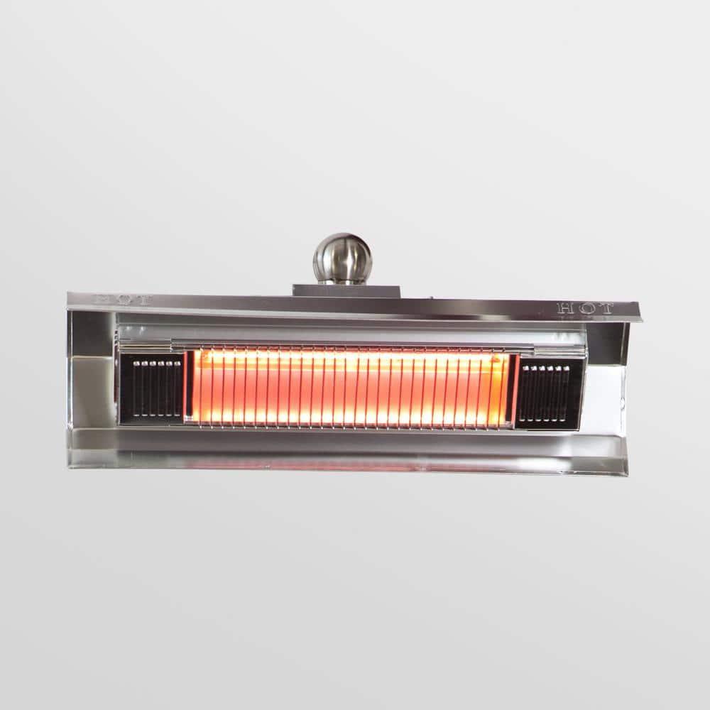 Fire Sense Wall Mounted Infrared Patio Heater 1500W Weatherproof for Indoor Outdoor-Stainless Steel
