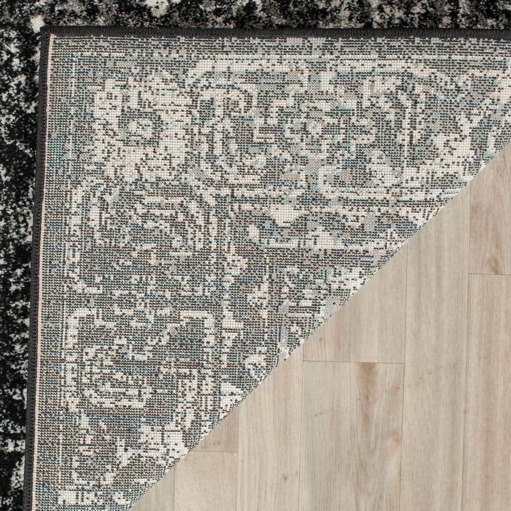 Evoke EVK270 Power Loomed Area Rug Charcoal / Ivory 5'-3" X 7'-6" - Safavieh.