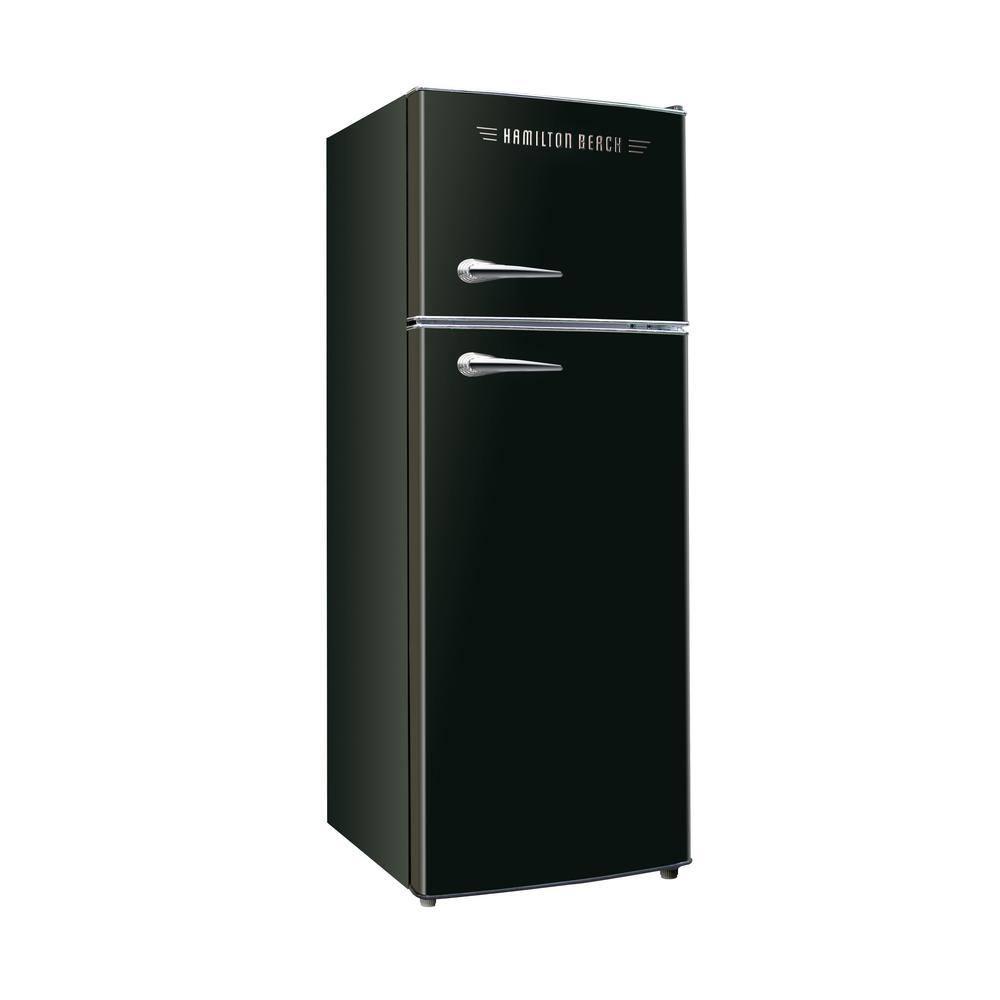 Hamilton Beach 7.5 Cu. Ft. Retro Top Freezer Refrigerator, Black
