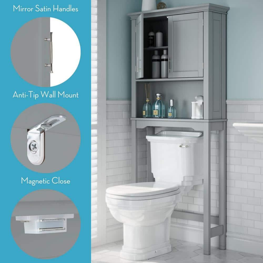 RiverRidge Somerset Over the Toilet Bathroom Spacesaver Wall Medicine Storage Cabinet with Adjustable Shelf