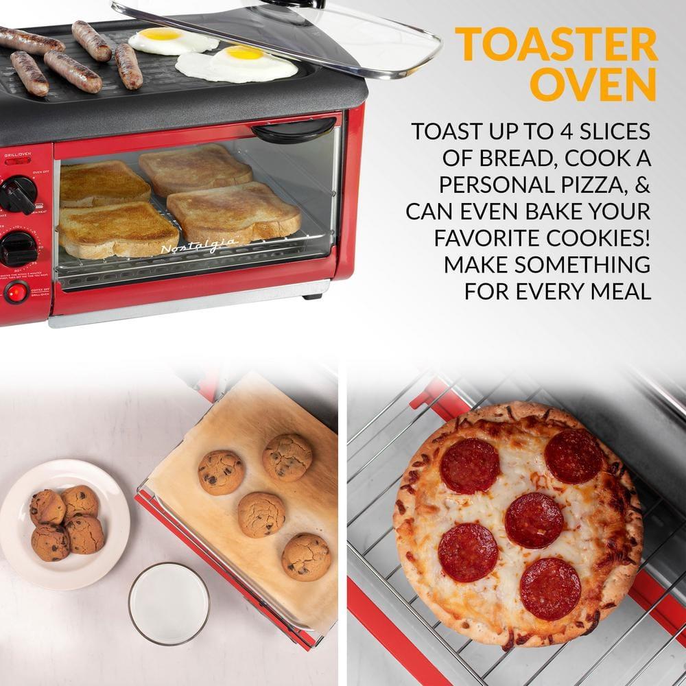 Nostalgia Retro 3-in-1 Family Size Breakfast Station, Retro Red