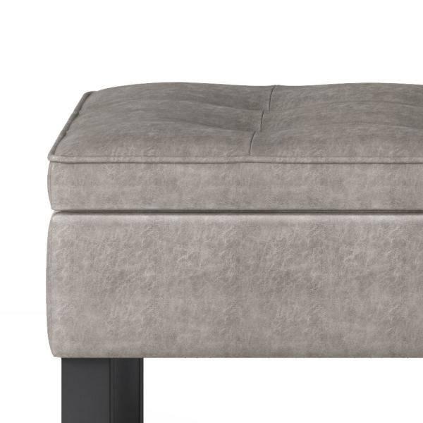 Simpli Home Cosmopolitan 44"W Transitional Tufted Storage Ottoman Bench with Lift Top