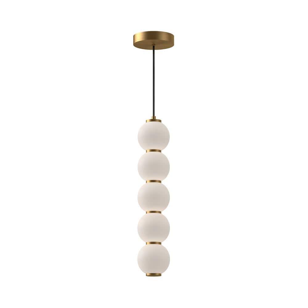 Bijou Elegance Aged Gold LED Globe Pendant Light