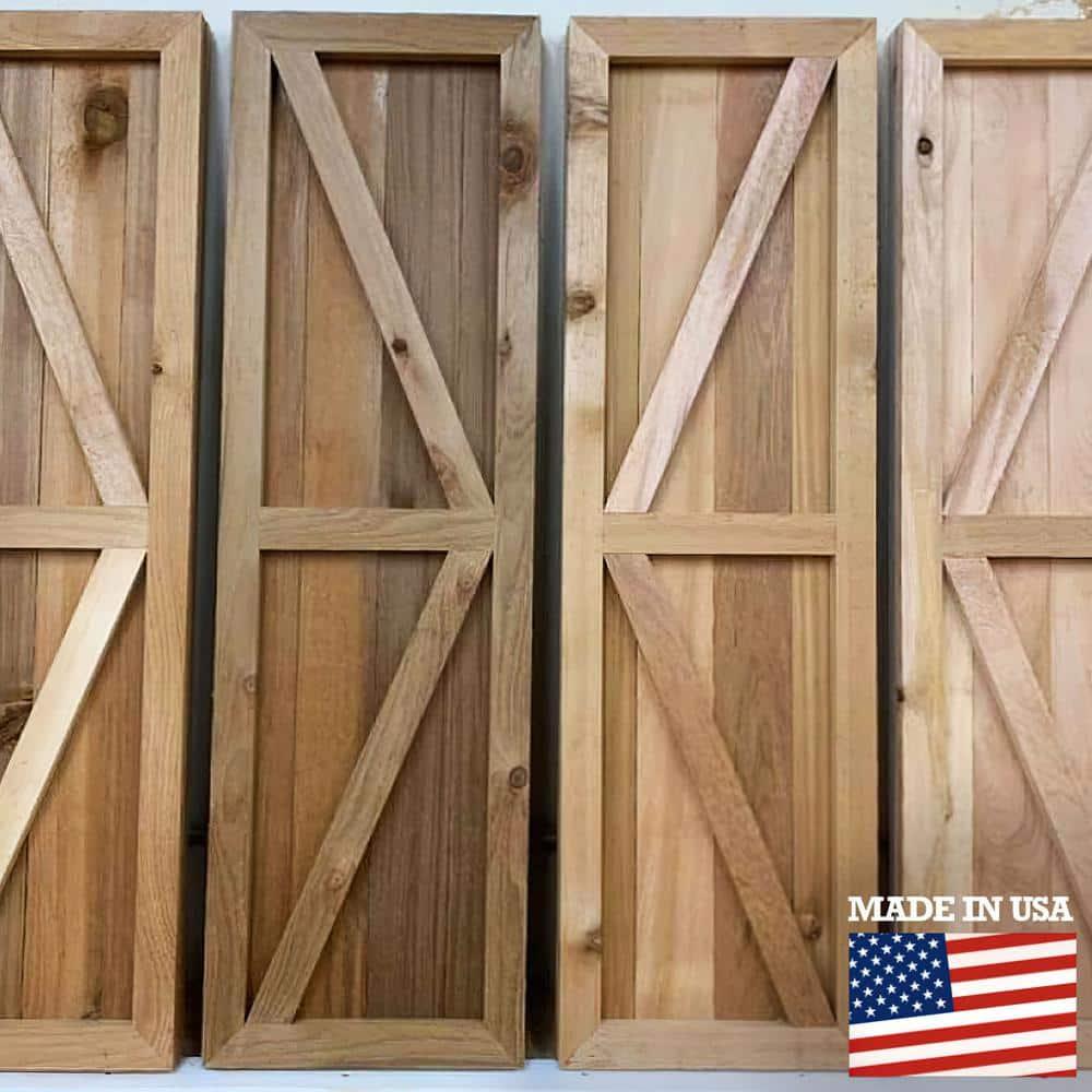 Ekena Millwork TimberCraft 5 3/8" Boards Joined Board-n-Batten Shutters w/Z-Bar, Western Red Cedar (Per Pair) (Set of 2)
