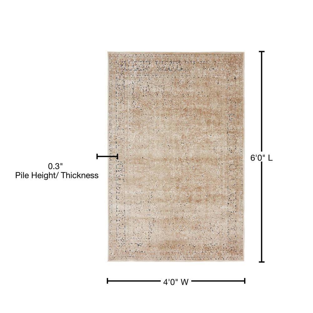 Unique Loom Chateau Collection Area Rug - Jefferson (4' 1" x 6' 1" Rectangle Beige/Light Brown)