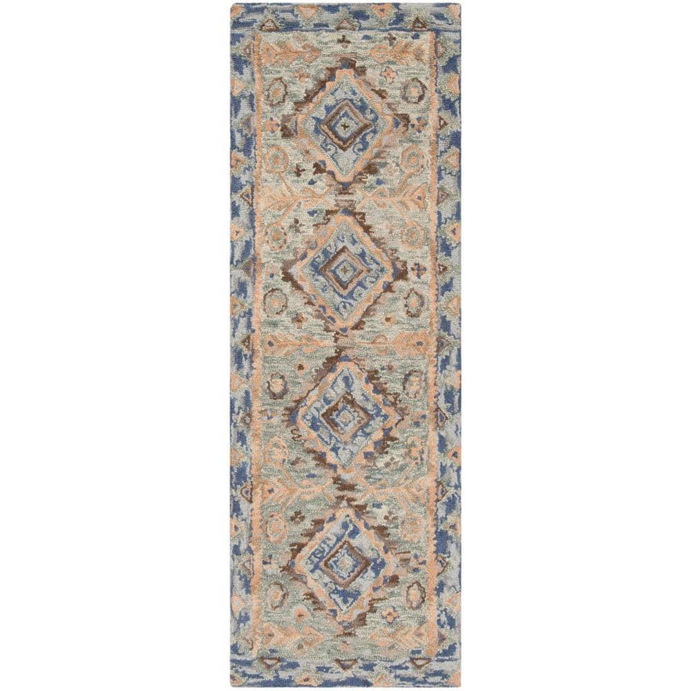 Aspen APN504 Hand Tufted Accent Rug - Blue/Beige - 2'3"x5' - Safavieh.