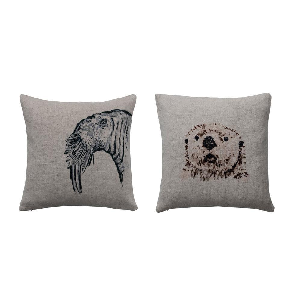 Creative Co-Op Linen Throw Pillow