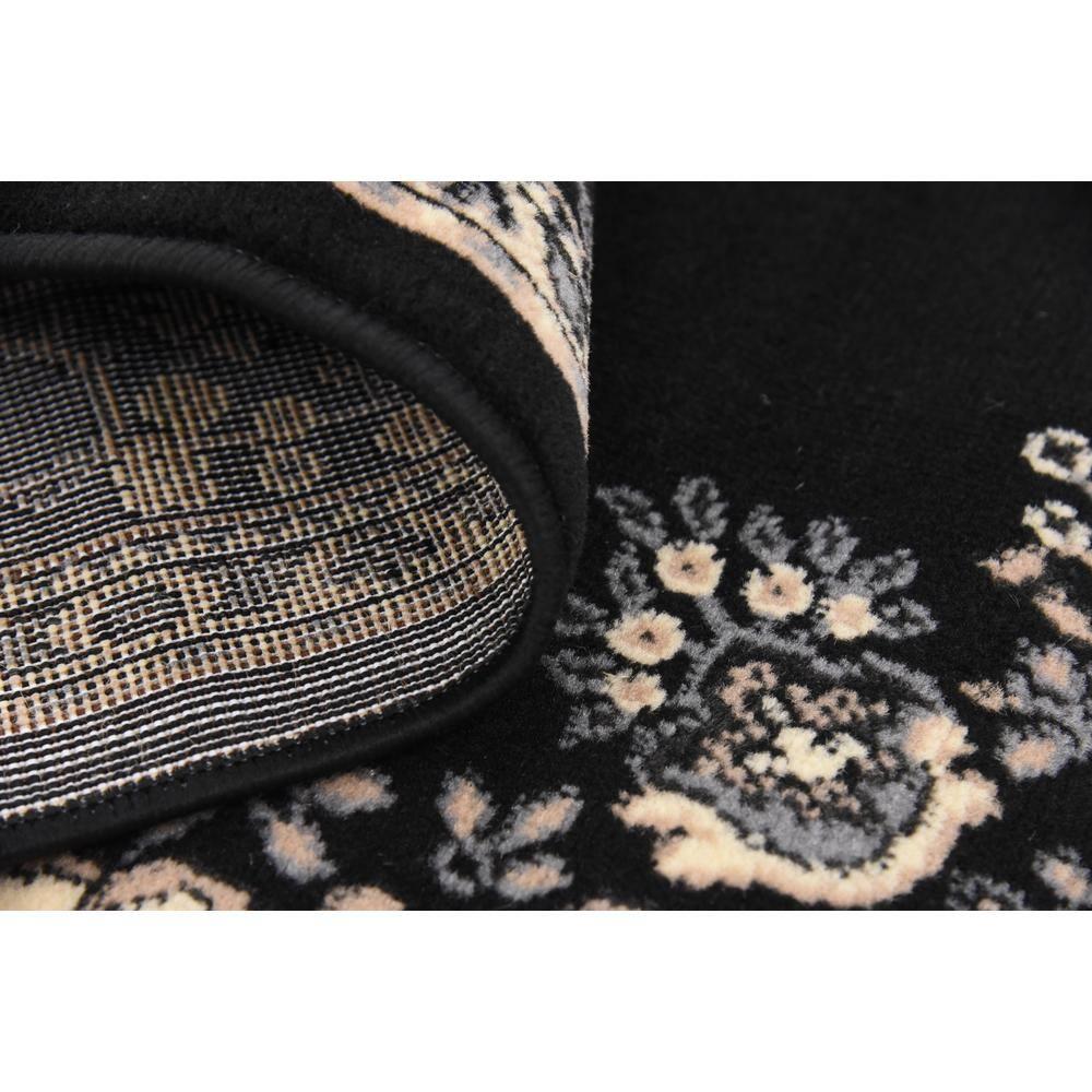 Unique Loom Reza Collection Traditional Persian Style Area Rug, Rectangular 5' 0" x 8' 0", Black/Beige