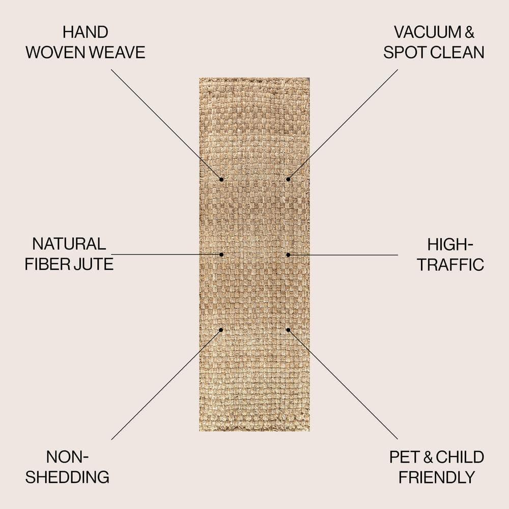 2'x8' Estera Hand Woven Boucle Chunky Jute Runner Rug, Yellow - JONATHAN Y
