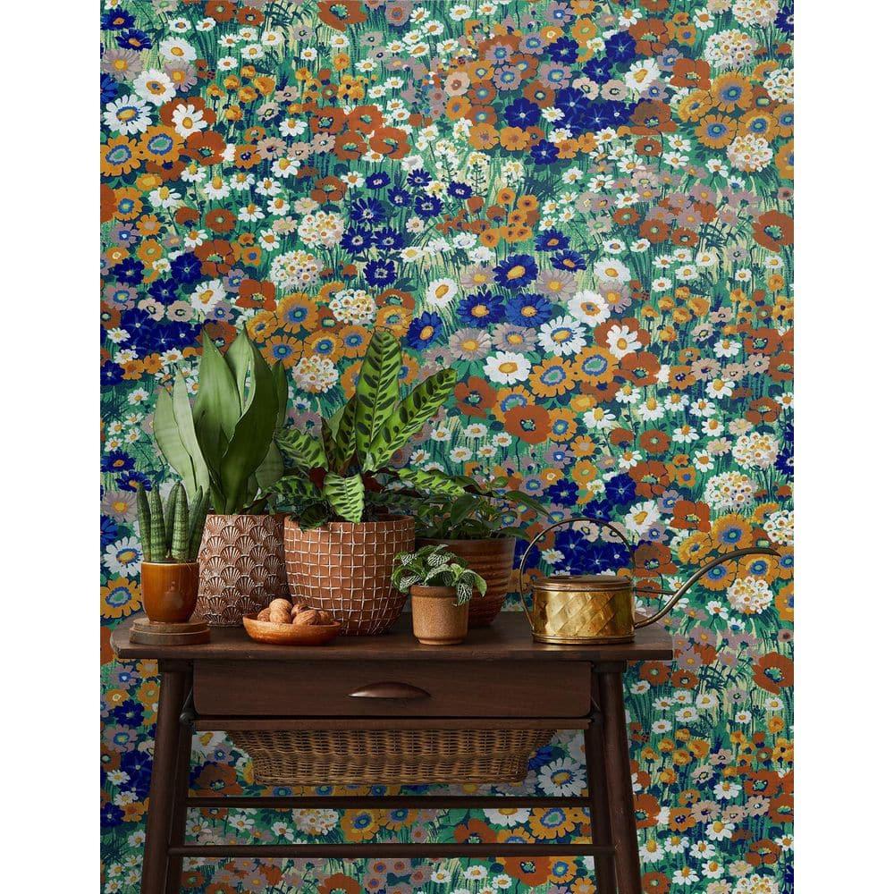 NextWall Floral Summer Glades & Terra Cotta Meadow Peel and Stick Wallpaper