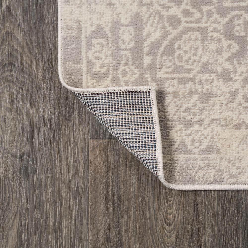 3'x5' Alhambra Ornate Medallion Modern Area Rug, Ivory - JONATHAN Y
