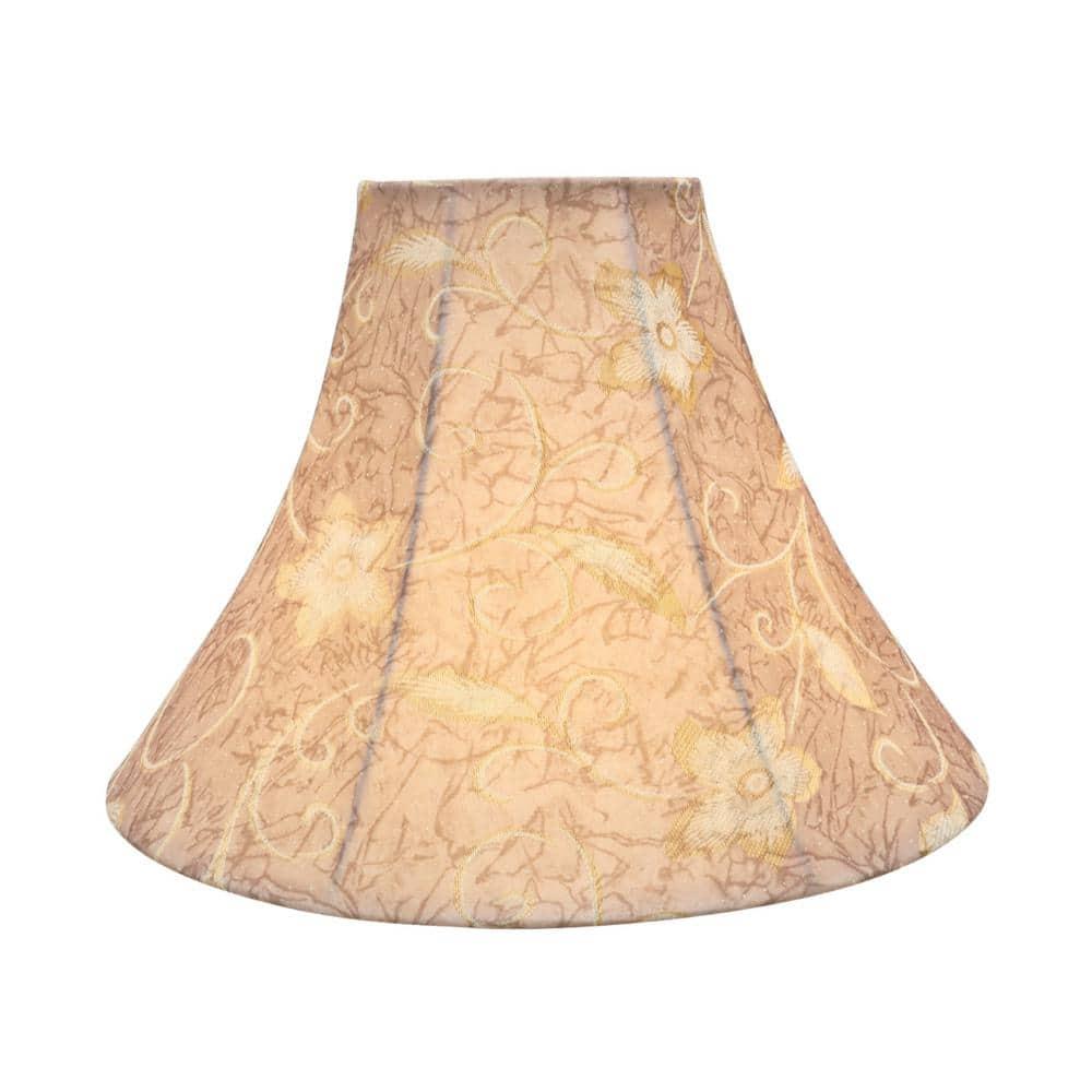 Aspen Creative 30084 Transitional Bell Shape Spider Construction Lamp Shade in Brown, 16" wide (6" x 16" x 12")