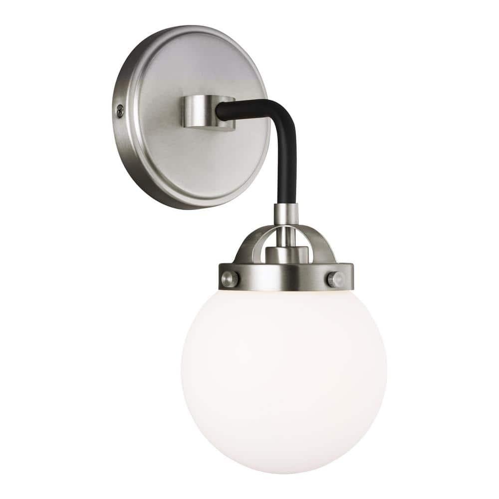 Generation Lighting Cafe 5.25-in W 1-Light Brushed Nickel Modern/Contemporary Wall Sconce