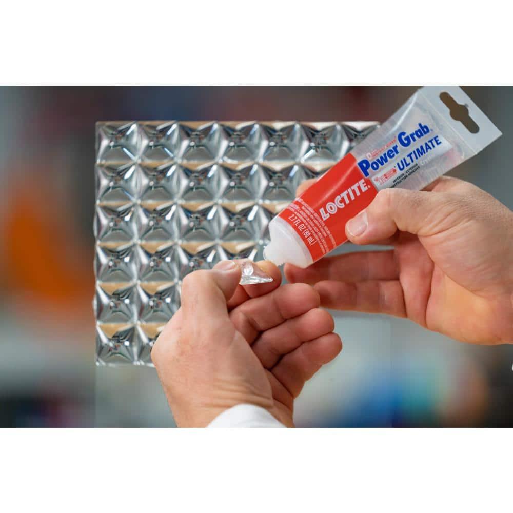 Loctite Power Grab Construction Adhesive Ultimate Crystal Clear, Pack of 1, Clear 2.7 fl oz Tube