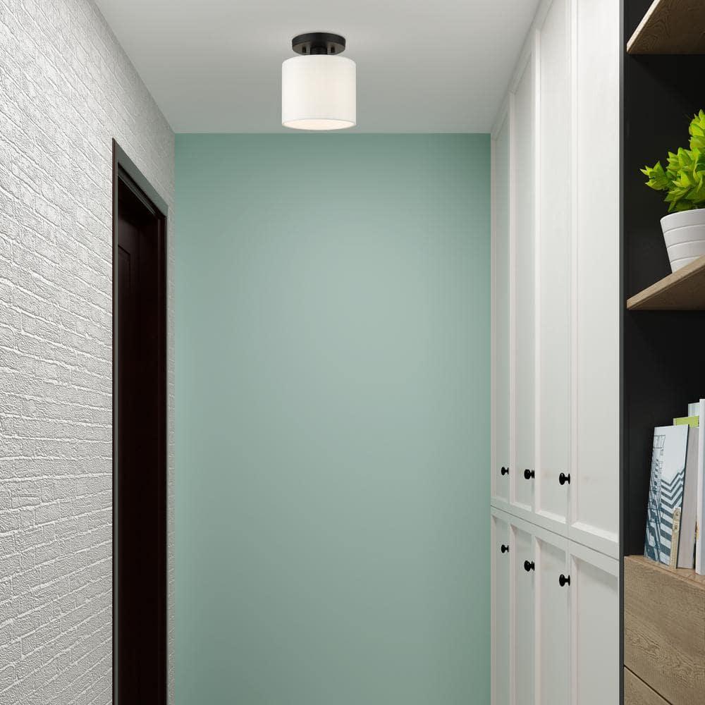 Livex Lighting Meridian 1 - Light Semi-Flush Mount in  Black
