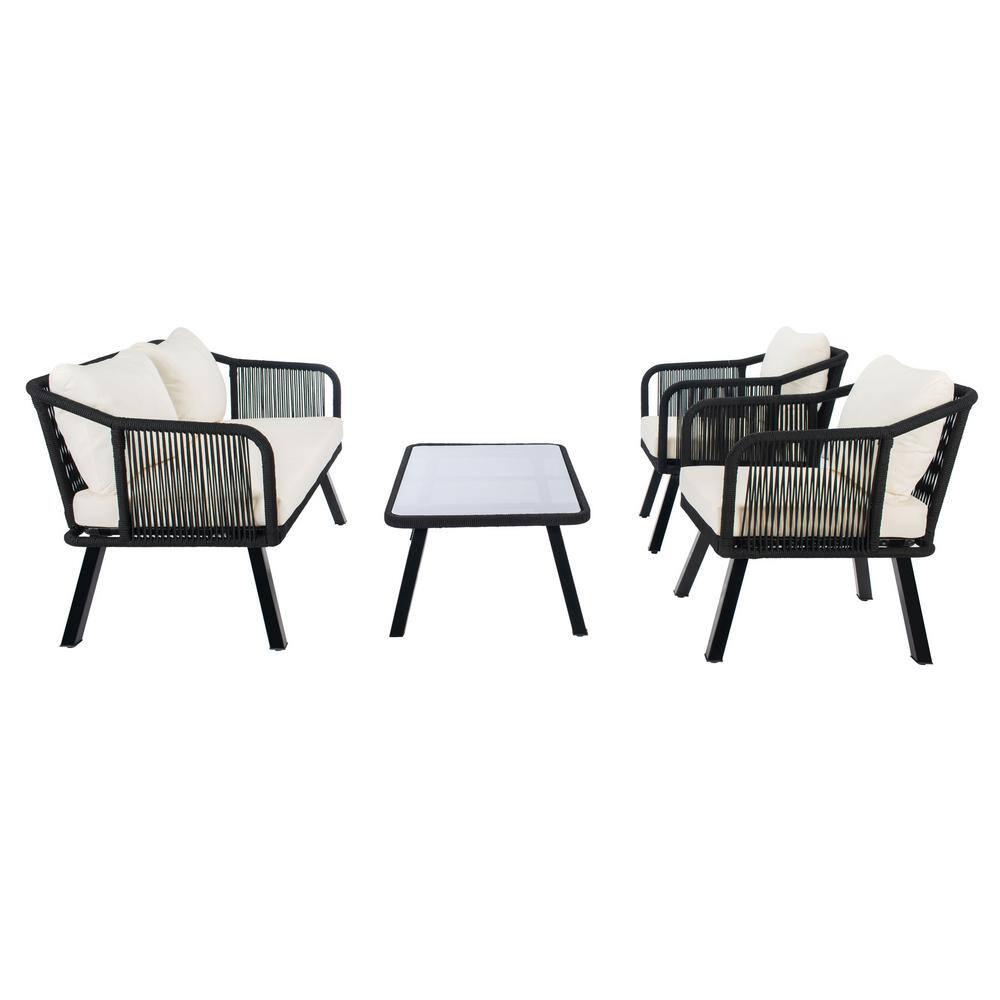 Highland Dunes Orme 4 Piece Rattan Sofa Seating Group with Cushions & Reviews | Wayfair