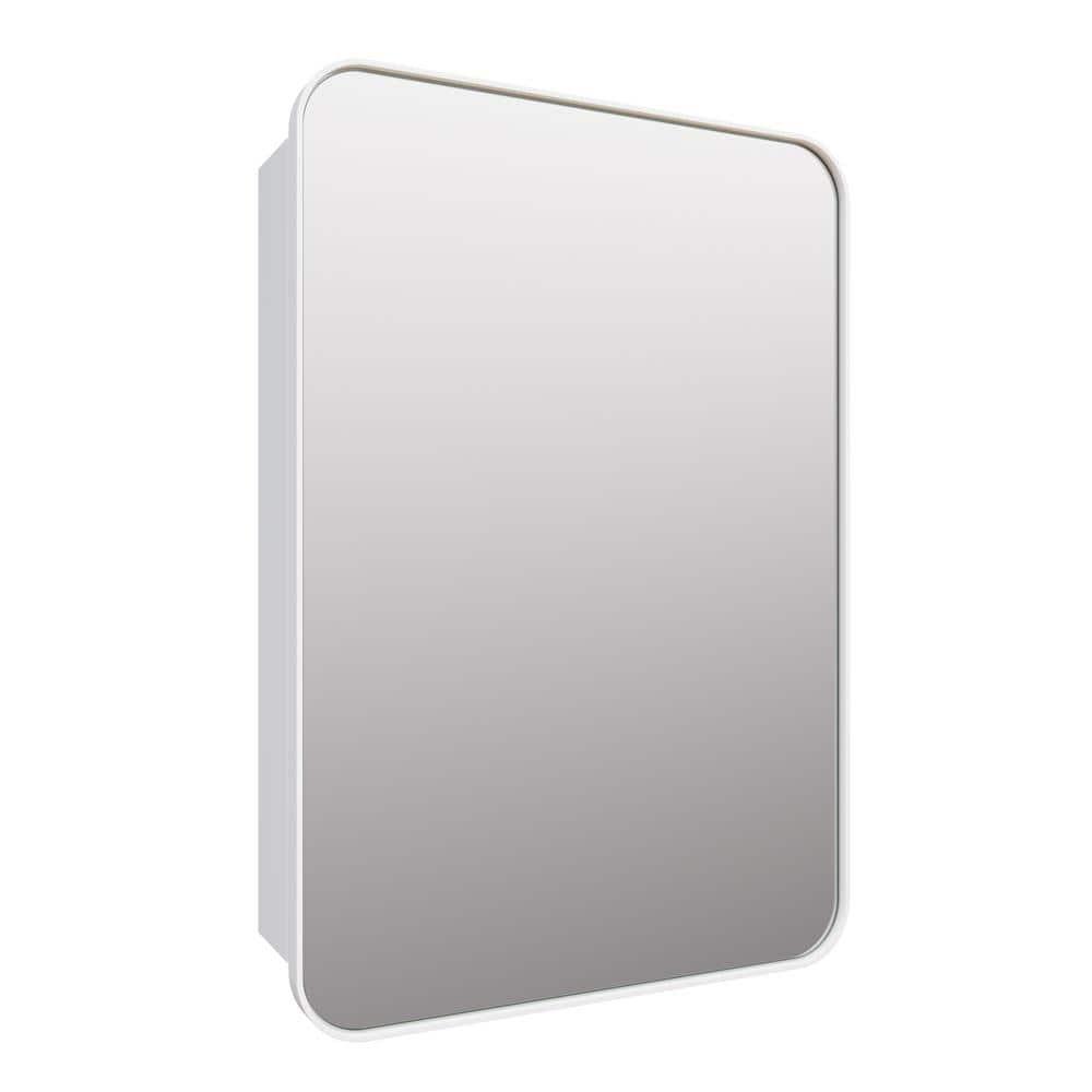 Stainless Steel Recessed Framed Single Door Medicine Cabinet with Adjustable Shelves