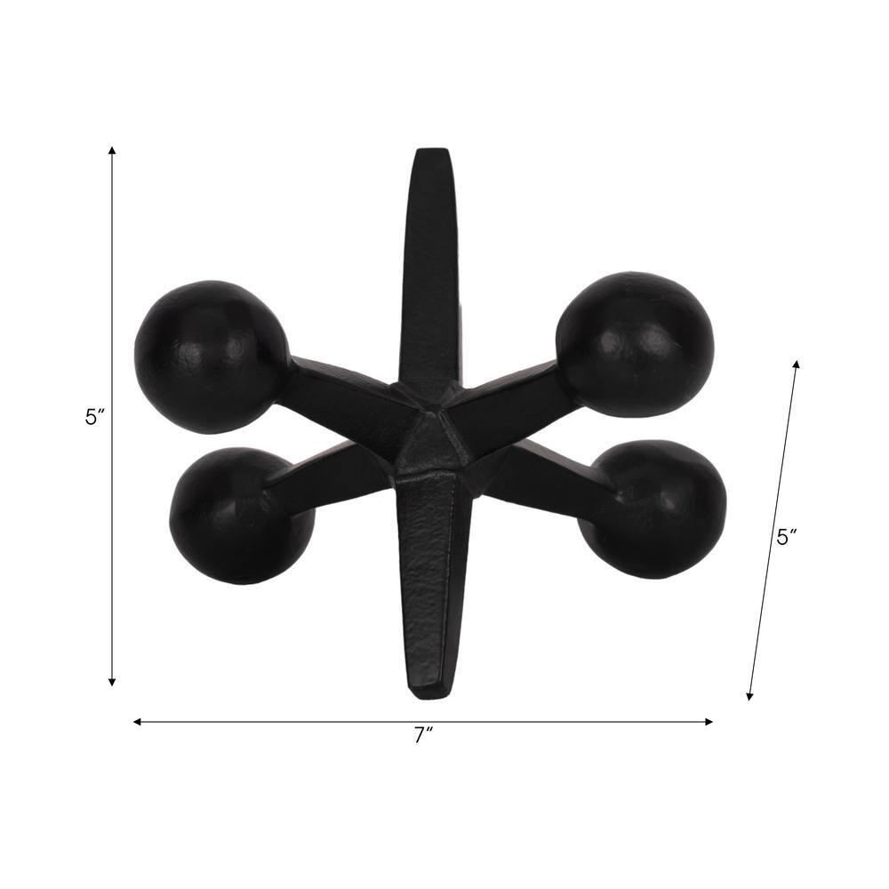 Sagebrook Home Creative Metal Jacks Sculpture for Room, Bedroom or Office Decor, Aluminum, Black 7 L x 5 W x 5 H Inches