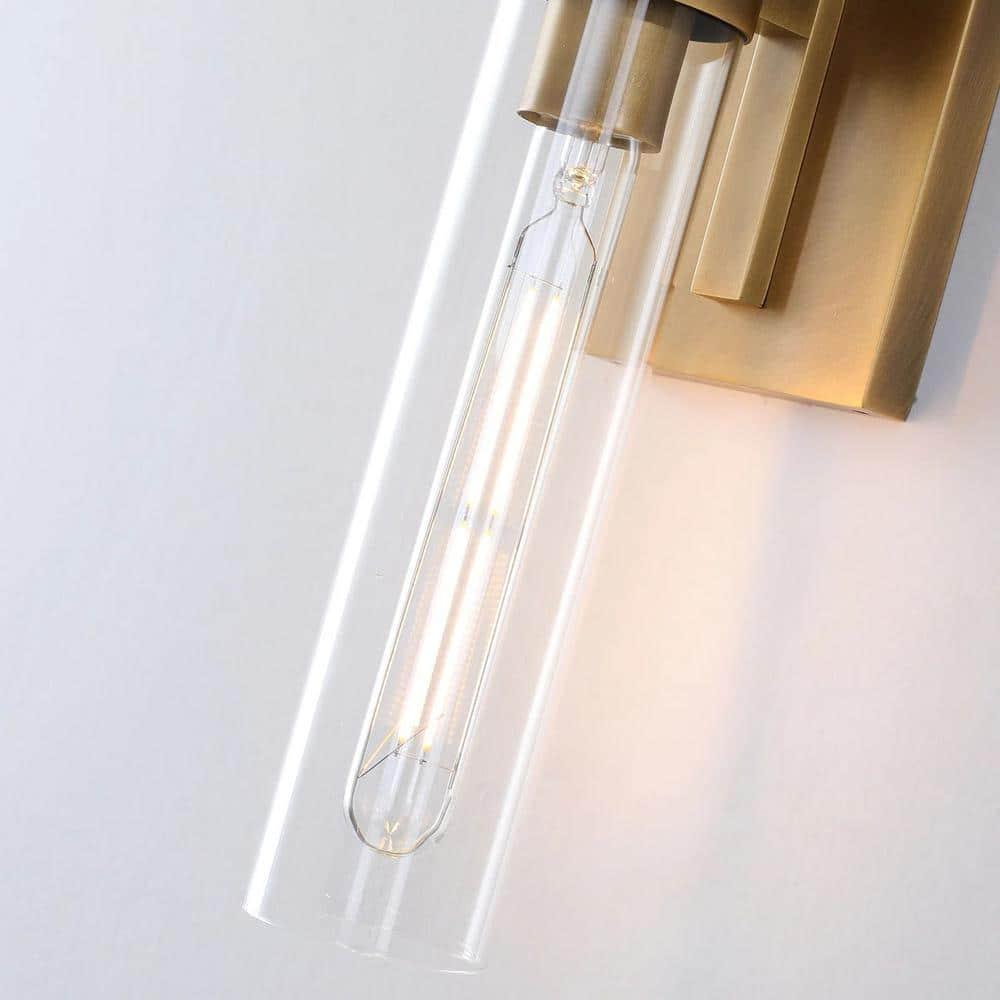 Mailus Wall Sconces, 22.8" Industrial-Chic Dual Glass Cylinder Wall Sconce(Set of 2)