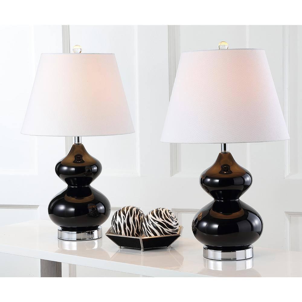 Eva Double Gourd Table Lamp (Set of 2) - Black - Safavieh.