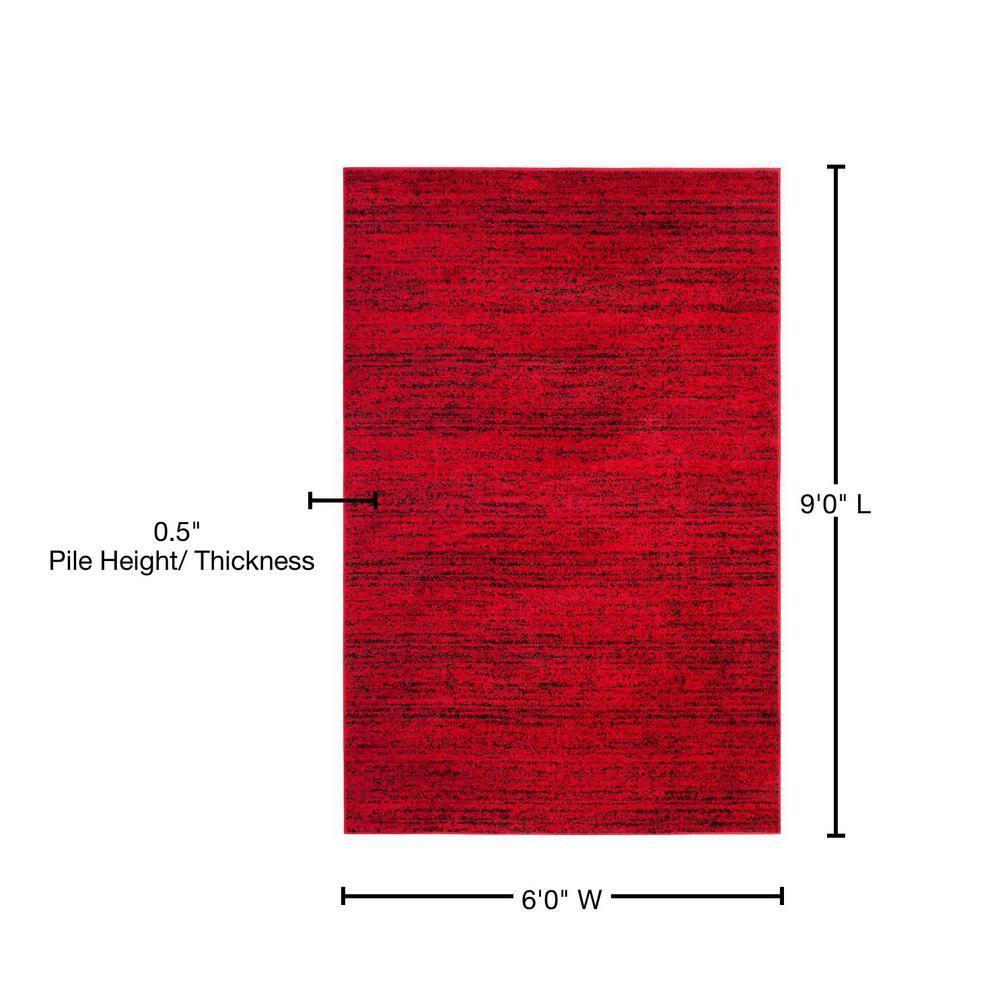 Adirondack ADR117 Machine Made Indoor Area Rug - Red/Black - 6'x9' - Safavieh