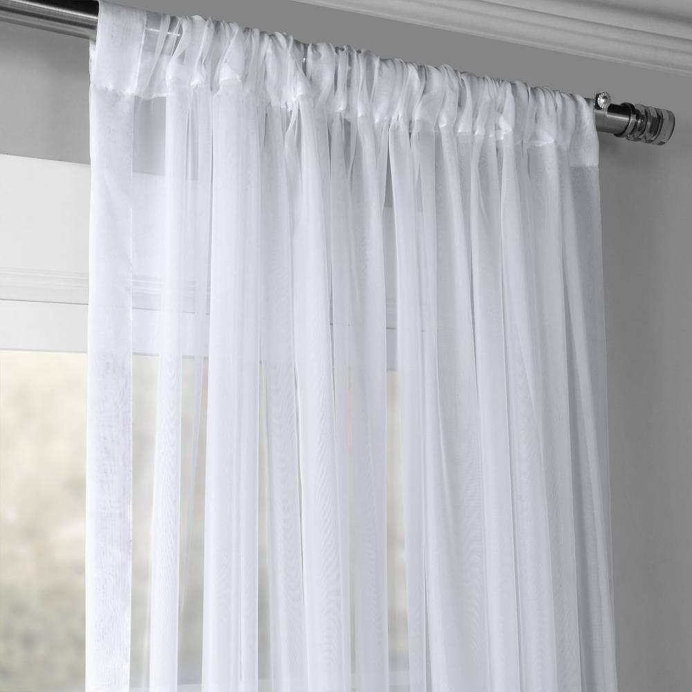 HPD Half Price Drapes SHCH-VOL1-96-SLDW Extra Wide Voile Poly Sheer Curtain (1 Panel), 100 X 96, Solid White