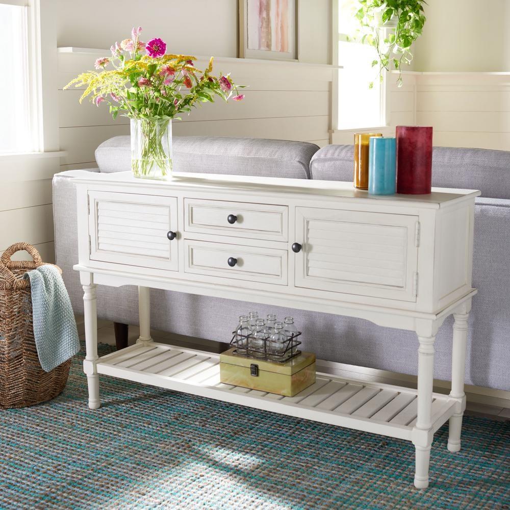 Tate 2 Drawer 2 Door Console Table - CNS5722A - Off-White - Safavieh