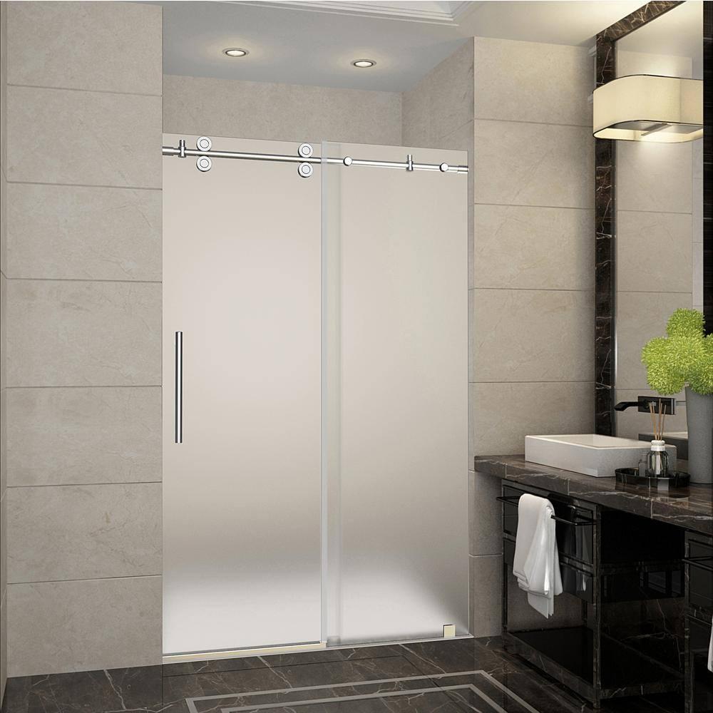 Langham 75" H Hinged Frameless Shower Door