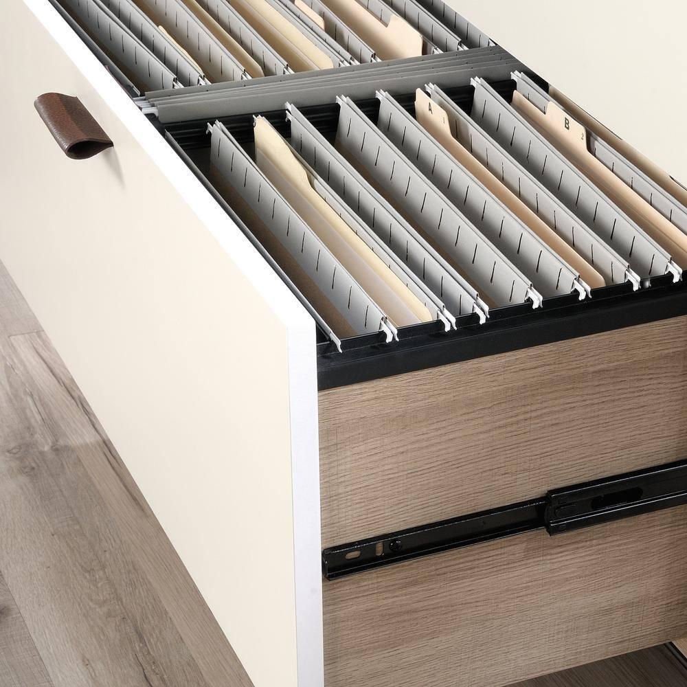 2 Drawer Anda Norr Lateral File Cabinet Sky Oak - Sauder: Home Office Storage, Interlocking Safety System