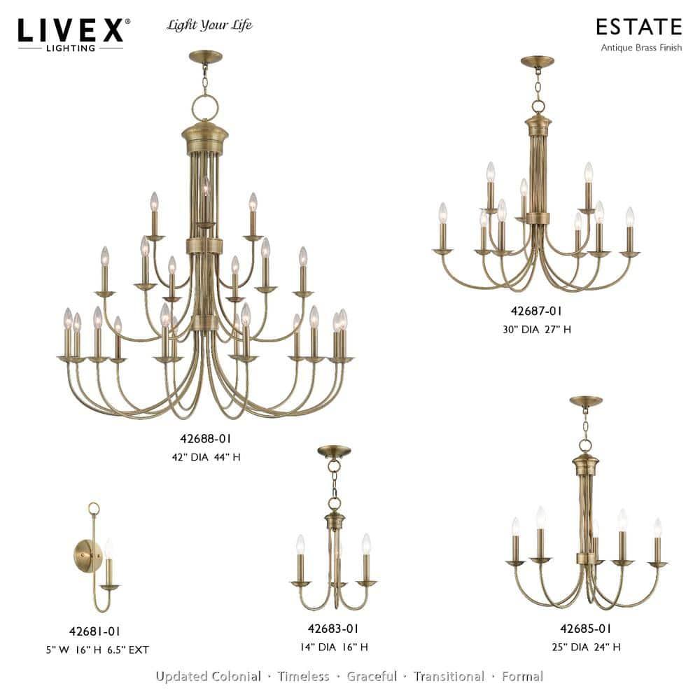 Livex Lighting Estate 1 - Light Wall Light in  Antique Brass
